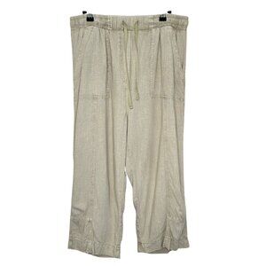 Next Light Sage Green Linen Blend Crop Pants, 10